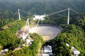The Arecibo Telescope in Puerto Rico / Image courtesy of the National Astronomy and Ionosphere Center