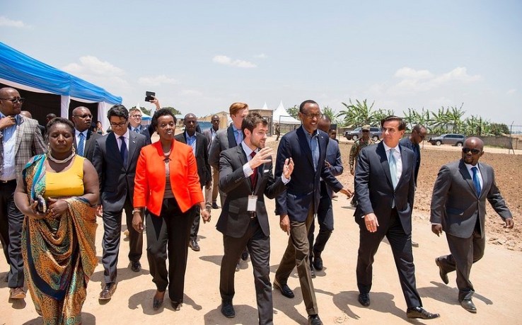 Rwandan President Paul Kagame and Zipline CEO Keller Rinaudo.