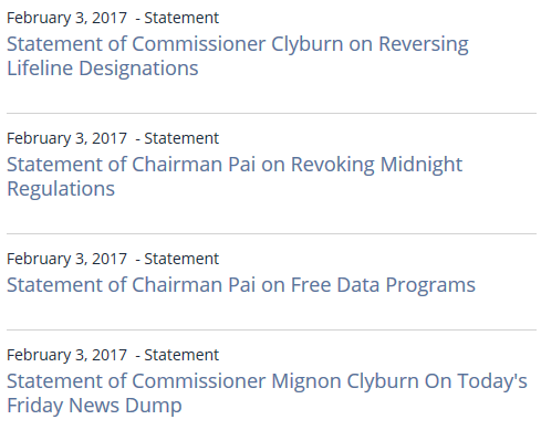 Chairman Pai and Commissioner Clyburn wage war on the FCC news feed.
